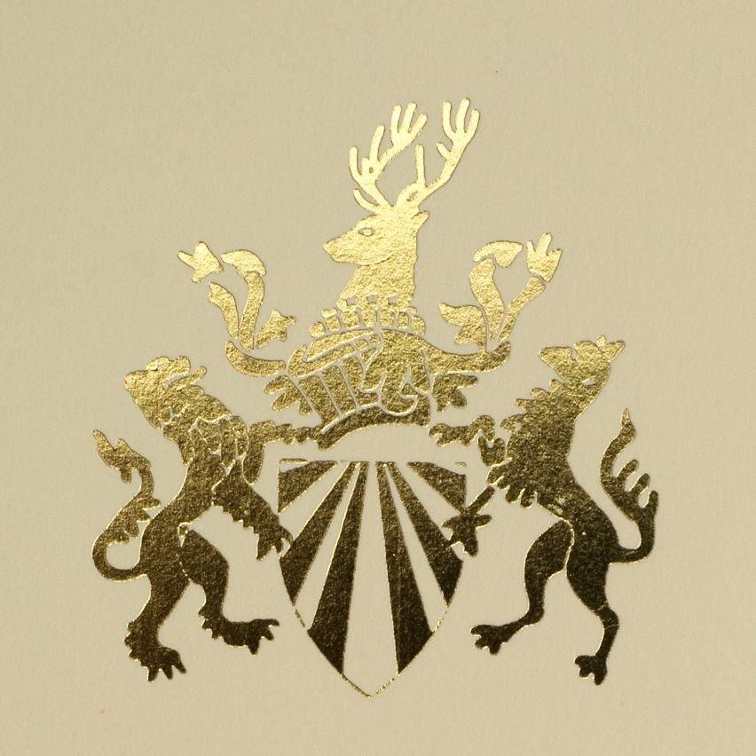 Cream with Gold Print